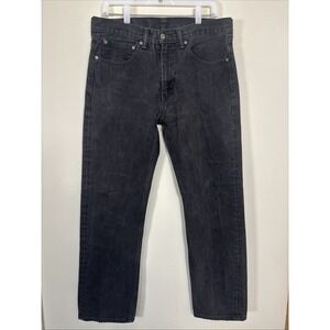 Levis 505 Jeans Mens 34x32 Black Wash Straight Leg Denim Classic Fit Pants Y2k